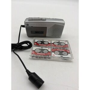 GE Fast Playback Microcassette Recorder AVR Model 3-5377  Tested 6pk tape & mic
